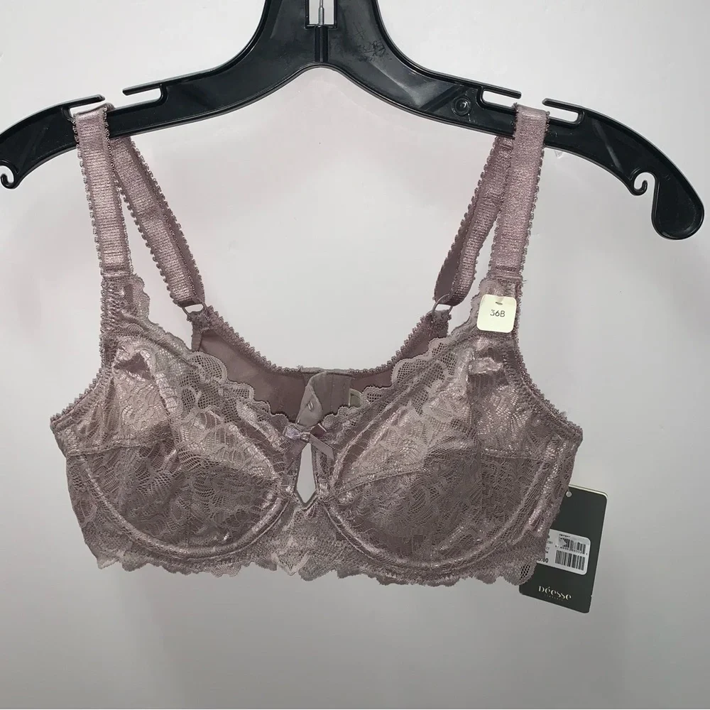 DEESSE size 36 B LACE UNDERWIRE BRA keyhole penningtons addition elle NWT - Picture 4 of 15